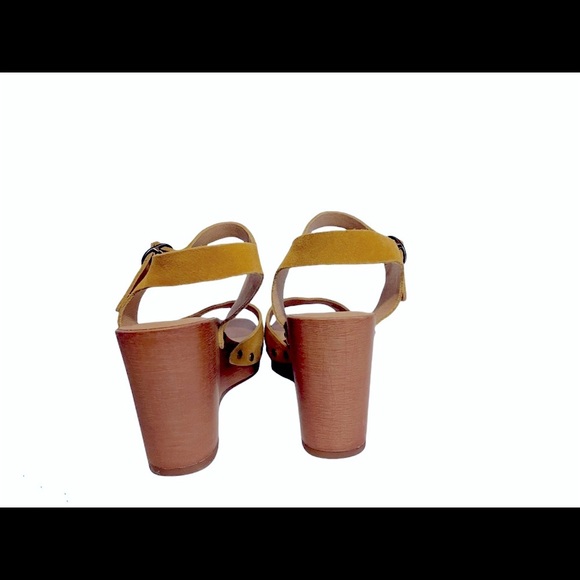 Lucky Brand Zashti Wooden Wedge Suede Sandals New - Picture 7 of 9